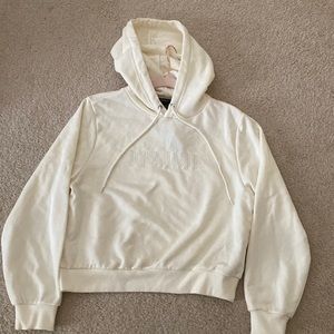 Forever 21 cropped hooded sweatshirt. “Femme” embroidered on front- brand new!